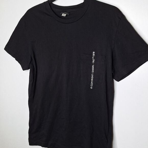 DIESEL T-RUBIN-POCKET-J1 T-SHIRT MEN's Large MAGLIETTA Embroidered Short Sleeve - Picture 4 of 13